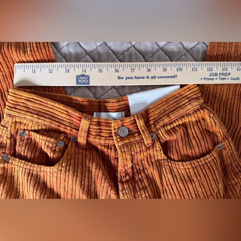 NWT BDG Burnt Orange High Rise Baggy Corduroy Pants size 25 Retro 70’s Vibes - Picture 5 of 8